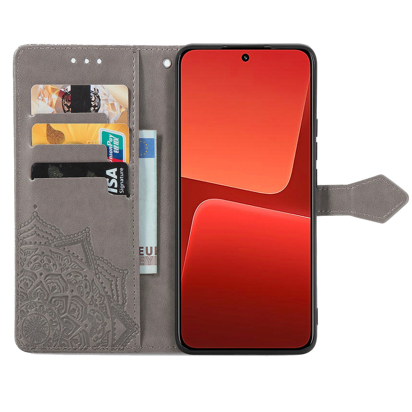 For Xiaomi 13 5G PU Leather Embossed Mandala Pattern Flip Case Magnetic Closure Stand Wallet Phone Cover with Strap For Xiaomi 13 5G PU Leather Embossed Mandala Pattern Flip Case Magnetic Closure Stand Wallet Phone Cover with Strap